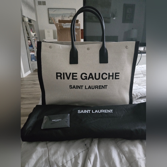 Saint Laurent Rive Gauche canvas tote bag - Picture 10 of 13